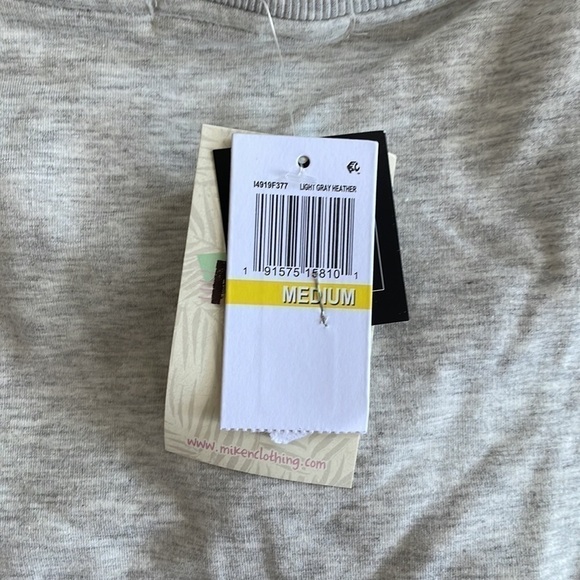 Nwt Miken Swim Envelope-Back Bow-Cuff Cover-Up Sweatshirt Light Heather Grey - M - Picture 7 of 7